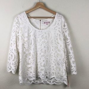 Nanette Lepore White Lace Top